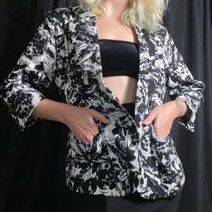 Black and white blazer